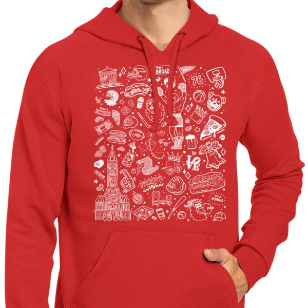 Philly Icons (Red) - Hoodie For Cheap - Image 3