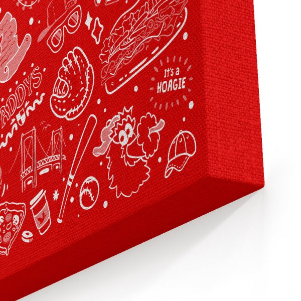 Philly Icons (Red) - Canvas Print For Cheap - Image 3