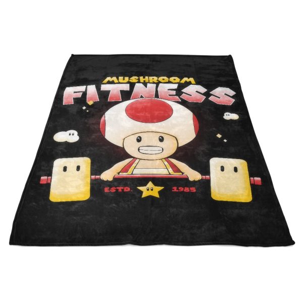 Mushroom Fitness - Fleece Blanket Hot on Sale