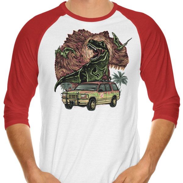 Dino Expedition - 3 4 Sleeve Raglan T-Shirt Fashion - Image 3