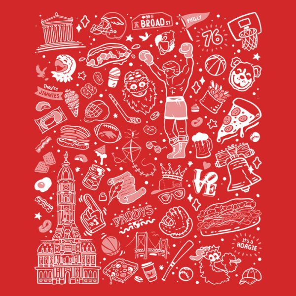 Philly Icons (Red) - Canvas Print For Cheap - Image 2