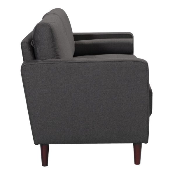 Garren 52.4  Square Arm Loveseat in Heather Grey MR20 For Discount - Image 3