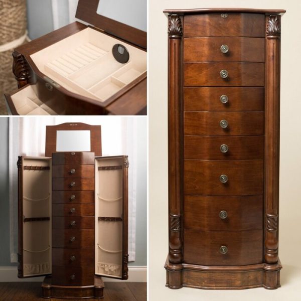 Zakhar Free Standing Jewelry Armoire with Mirror MH17 Online Hot Sale - Image 5