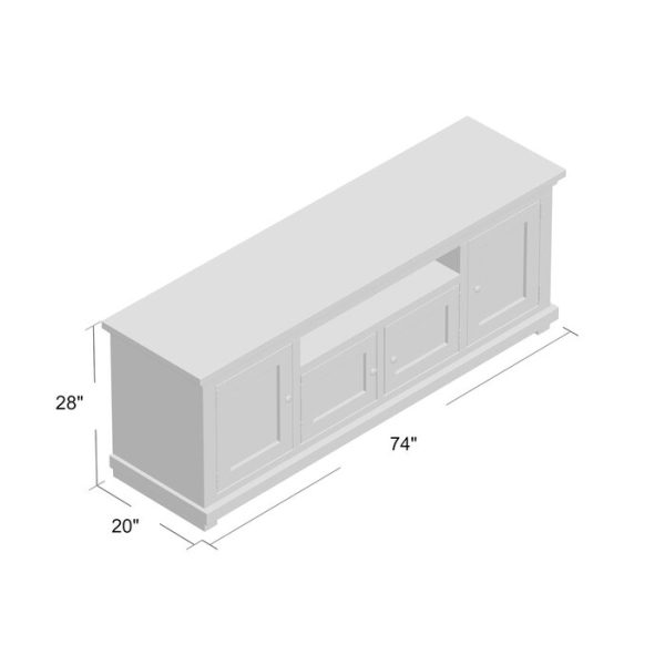 Pineland TV Stand for TVs up to 85  Distressed White #2416HW Online Sale - Image 2
