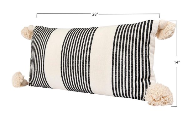 Turin Rectangular Cotton Pillow Cover and Insert  Black MR10 Sale - Image 3