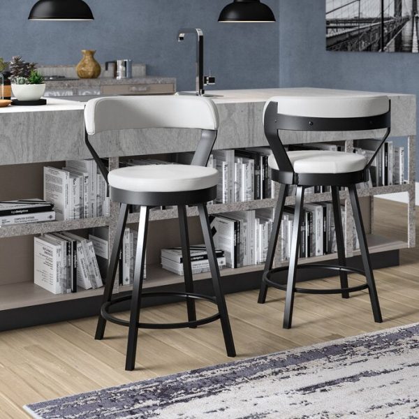 Laub White Swivel Counter Stool- Set of 2 (SB1492) Online Hot Sale